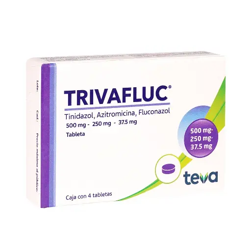 TRIVAFLUC 500/250/37.5MG C/4 TABLETAS