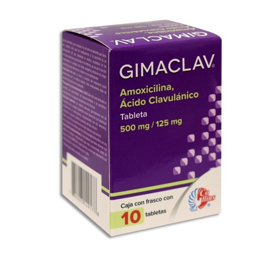 GIMACLAV 500/125MG TABLETAS C/10 (GI)
