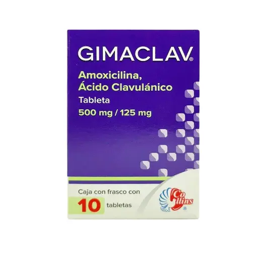 GIMACLAV 500/125MG TABLETAS CON 10 (GI)