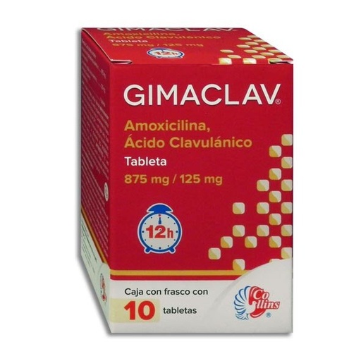 GIMACLAV 875/125MG TABLETAS C/10 (GI)