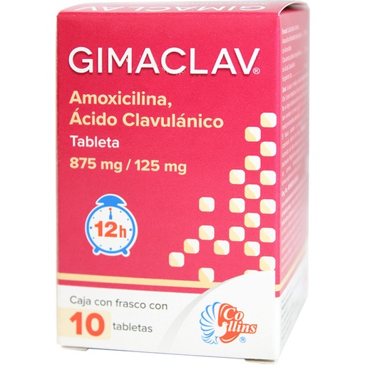 GIMACLAV 875/125MG TABLETAS CON 10 (GI)