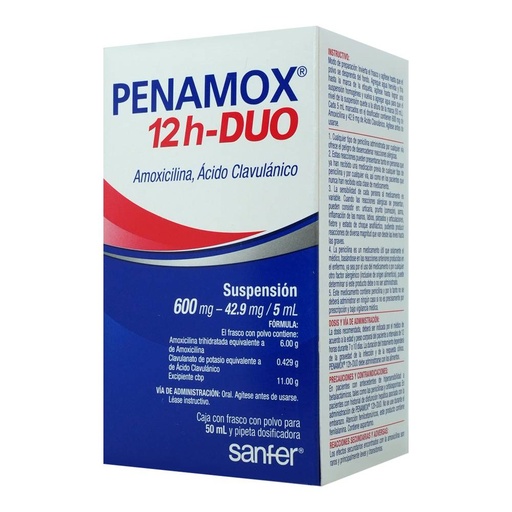 PENAMOX 12H-DUO 600/42.9MG SUSPENSION 50ML
