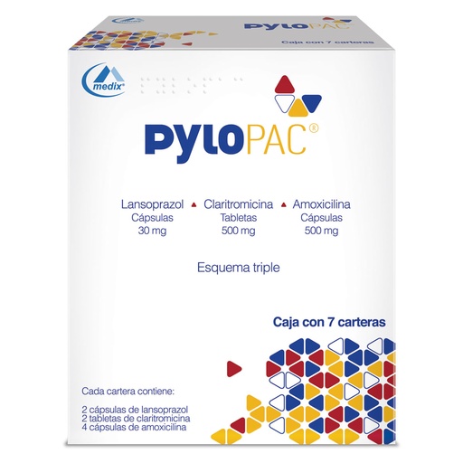 PYLOPAC CON 7 CARTERAS 8 TABLETAS CON U