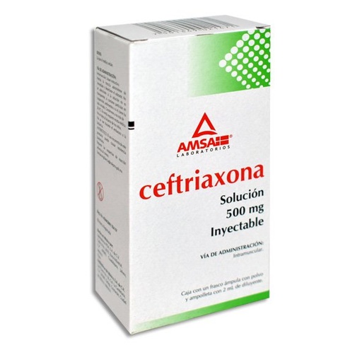 CEFTRIAXONA AMSA IM 1 FA 500MG/2 ML (GI)