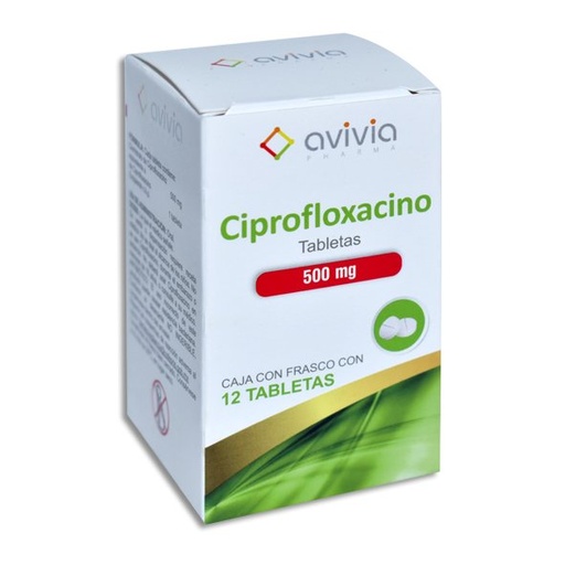 CIPROFLOXACINO AVIVIA 500MG TABLETAS C/12 (GI)
