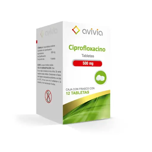 CIPROFLOXACINO AVIVIA 500MG TABLETAS CON 12 (GI)