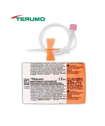 MARIPOSA 25G NARANJA TERUMO CON 1