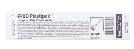 JERINGA BD PLASTIPAK NEGRA 3ML C/1