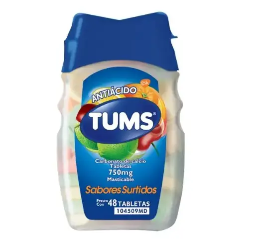 TUMS EXTRA SURT 750MG TABLETAS MASTICABLES C/48