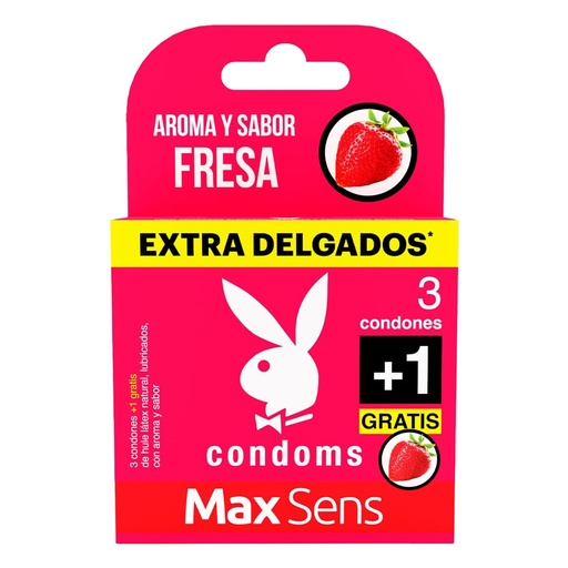 PRESERV PLAYBOY MAX SENS FRESA CON 3