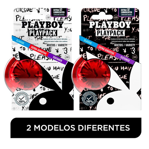 PRESERVATIVO PLAYBOY PLAYPACK CON 3