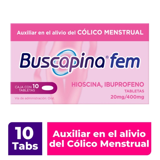 BUSCAPINA FEM 20/400MG TABLETAS CON 10