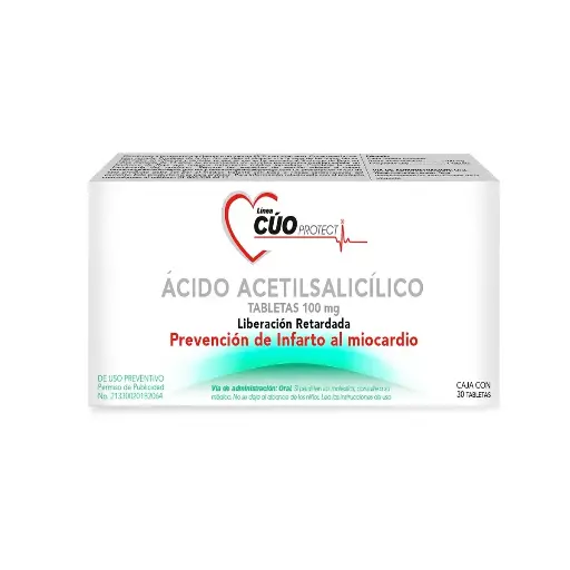 ACIDO ACETILSALICILICO MDR 100MG TABLETAS CON 30 (GI)