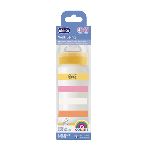 BIBERON CHICCO WB ANTI-COL AMARILLO 330ML