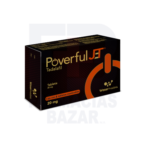 POVERFUL JET 20MG TABLETAS CON 4
