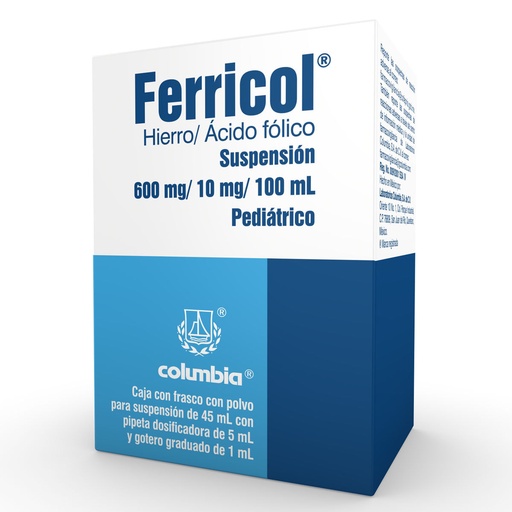 FERRICOL PED 600/10MG SUSPENSION 45ML