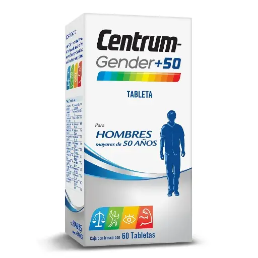CENTRUM GENDER+50 HOMBRE TABLETAS CON 60