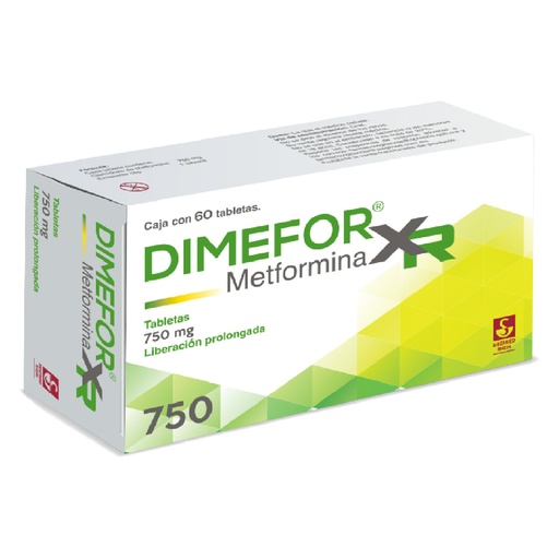 DIMEFOR XR 750MG TABLETAS LP CON 60
