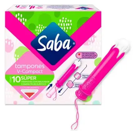 TAMPONES SABA COMPACTOS-SUPER10PZ