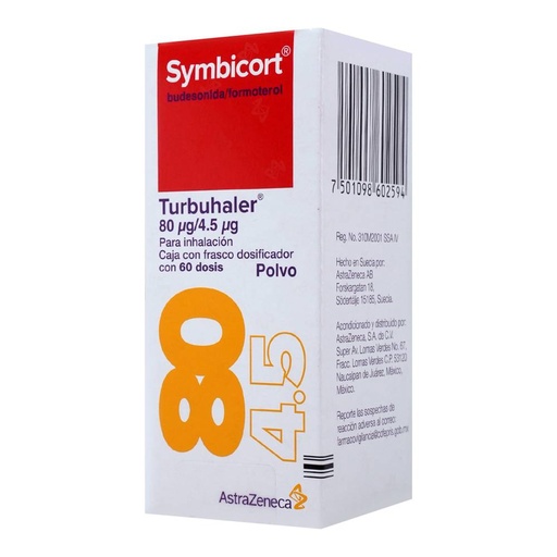 SYMBICORT 80/4.5MCG POLVO CON 60 DOSIS