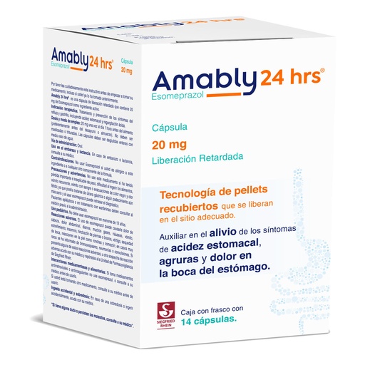 AMABLY 24 HRS LR 20 MG CAPSULAS CON 14