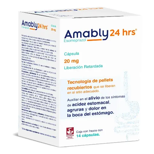 AMABLY 24 HRS LR 20 MG CAPSULAS CON 14