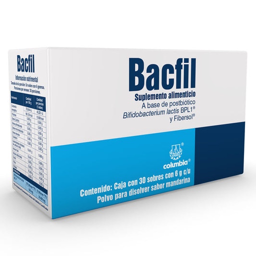 BACFIL SUPLEMENTO ALIMENTICIO MDNA 6G SOBRES CON 30