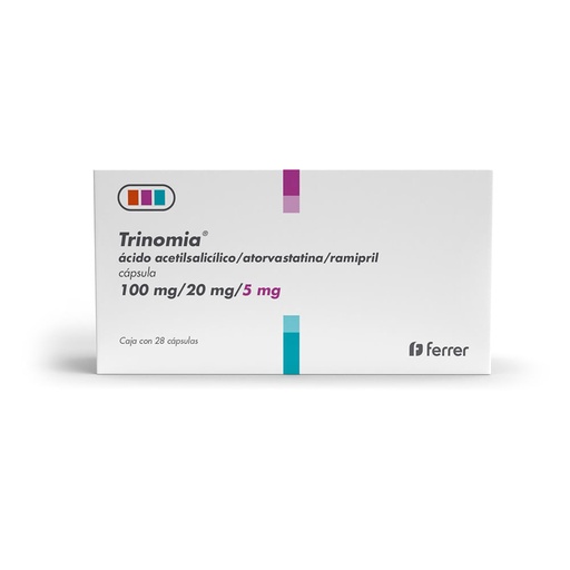 TRINOMIA 100/20/5MG CAPSULAS CON 28