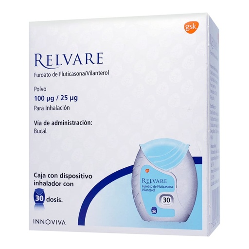 RELVARE 100/25 MCG INHAL DOSIS 30