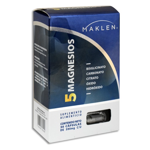 5 MAGNESIOS MAKLEN CAPSULAS CON 30