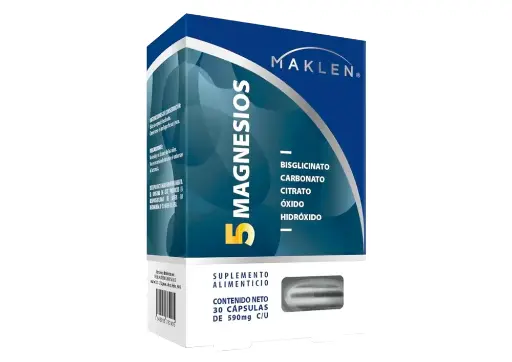 5 MAGNESIOS MAKLEN CAPSULAS CON 30