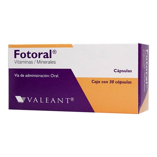FOTORAL 250/7.5MG CAPSULAS CON 30