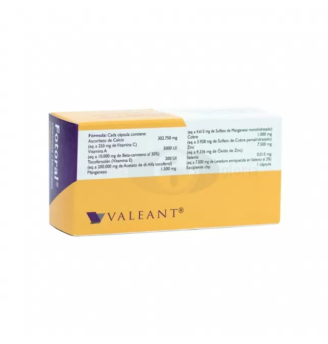 FOTORAL 250/7.5MG CAPSULAS CON 30