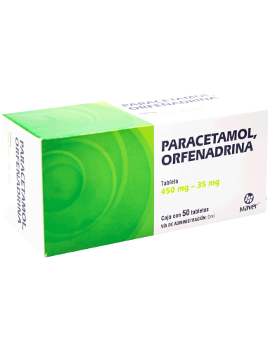 PARACETAMOL/ORFENADRINA 450/35MG MAVER TABLETAS CON 50 (GI)
