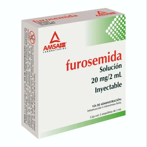 FUROSEMIDA AMSA 20MG/2ML INYECTABLE CON 5 (GI)