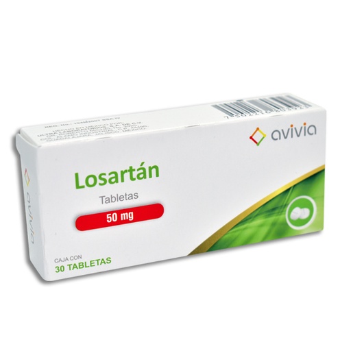 LOSARTAN AVIVIA 50MG TABLETAS CON 30 (GI)