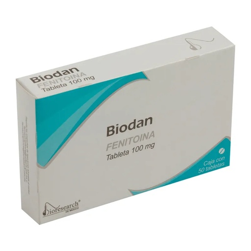 FENITOINA SODICA BIORESEARCH 100MG TABLETAS CON 50 (GI)