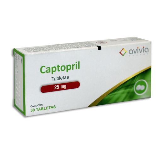 CAPTOPRIL AVIVIA 25MG TABLETAS CON 30 (GI)