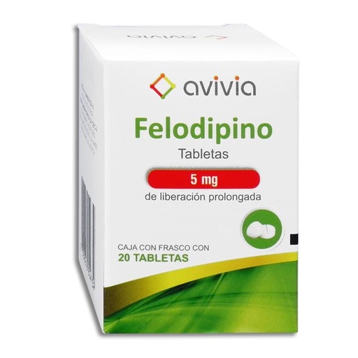 FELODIPINO AVIVIA LP 5MG TABLETAS CON 20 (GI)