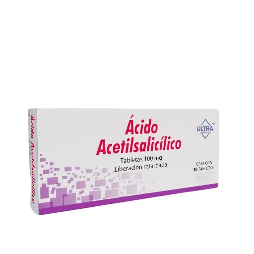 ACIDO ACETILSALICILICO ULTRA 100MG TABLETAS CON 30 (GI)