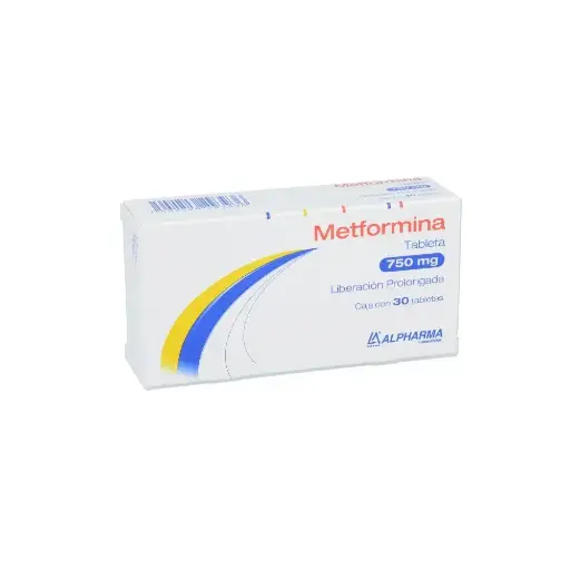 METFORMINA ALPHARMA 750MG TABLETAS LP CON 30 (GI)