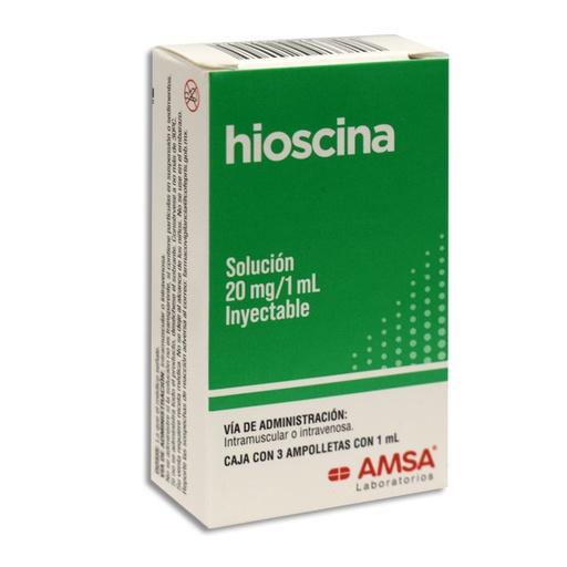 HIOSCINA AMSA 20MG/1ML AMPOLLETA CON 3 (GI)