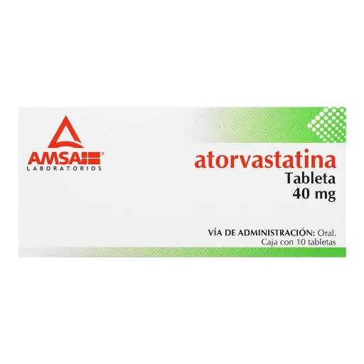 ATORVASTATINA AMSA 40MG TABLETAS CON 10 (GI)