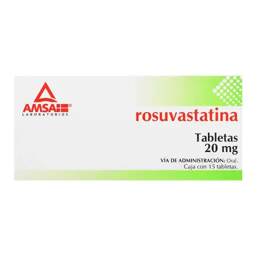 ROSUVASTATINA AMSA 20MG TABLETAS CON 15 (GI)