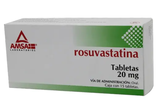 ROSUVASTATINA AMSA 20MG TABLETAS CON 15 (GI)