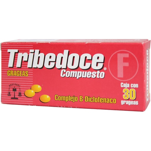 [Complejo B,Diclofenaco] TRIBEDOCE COMPUESTO GRAGEAS CON 30