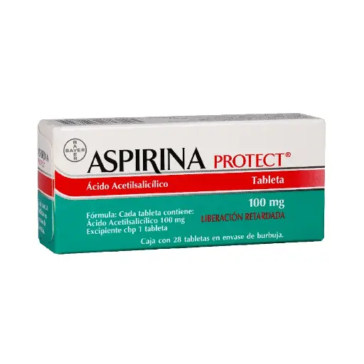 [Ácido Acetilsalicílico] ASPIRINA PROTECT 100MG TABLETAS CON 28