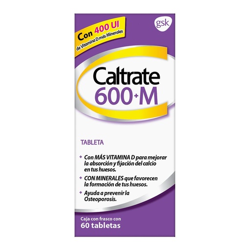 CALTRATE 600+M TABLETAS C/60