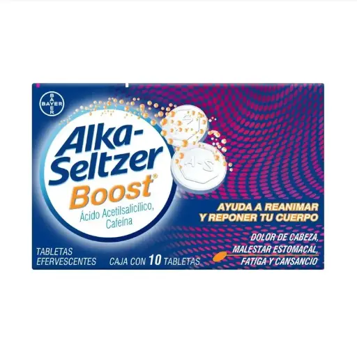 [ACIDO ACETILSALICILICO,CAFEINA] ALKA-SELTZER BOOST TABLETAS CON 10