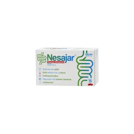 [Dimeticona,Pinaverio] NESAJAR 100/300MG CAPSULAS CON 16